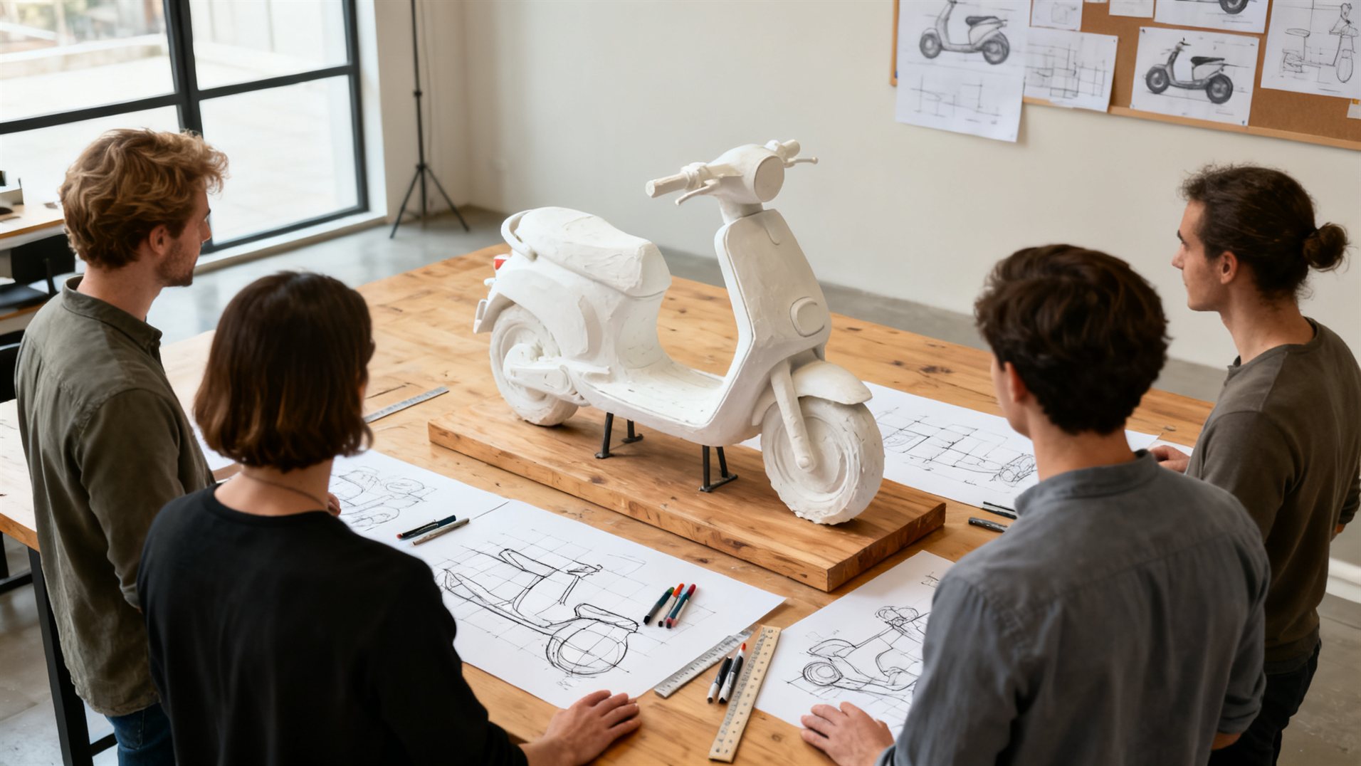 Design review meeting with clay model