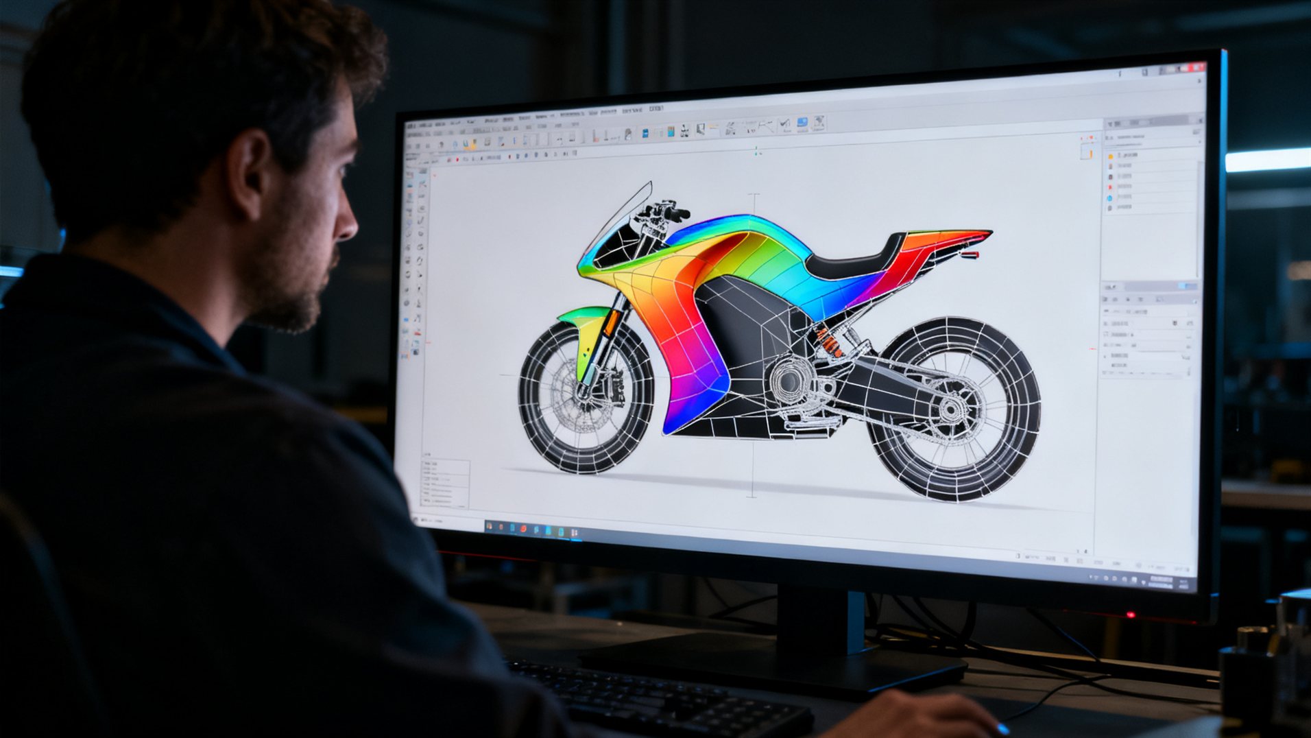 Curvature analysis on screen
